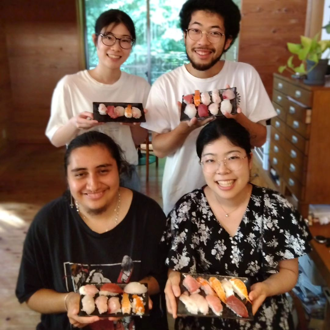 Their first sushi making.