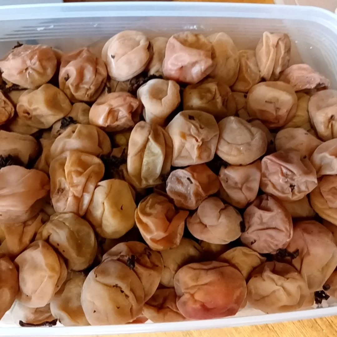 梅干しが出来上がり、猛烈に食べたくなった梅しそ巻き。